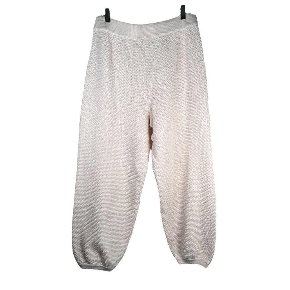 Free People Beach Hailee Cardi High Rise Knit Jogger Pants Large Cream Soft Stre